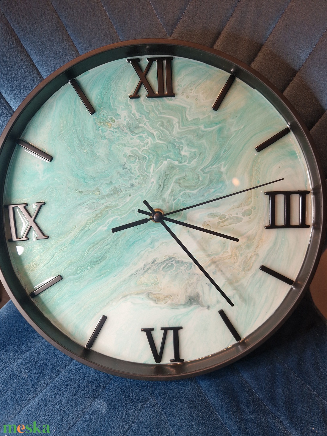 Epoxy óra fekete kerettel 30cm - otthon & életmód - dekoráció - fali és függő dekoráció - falióra & óra - Meska.hu