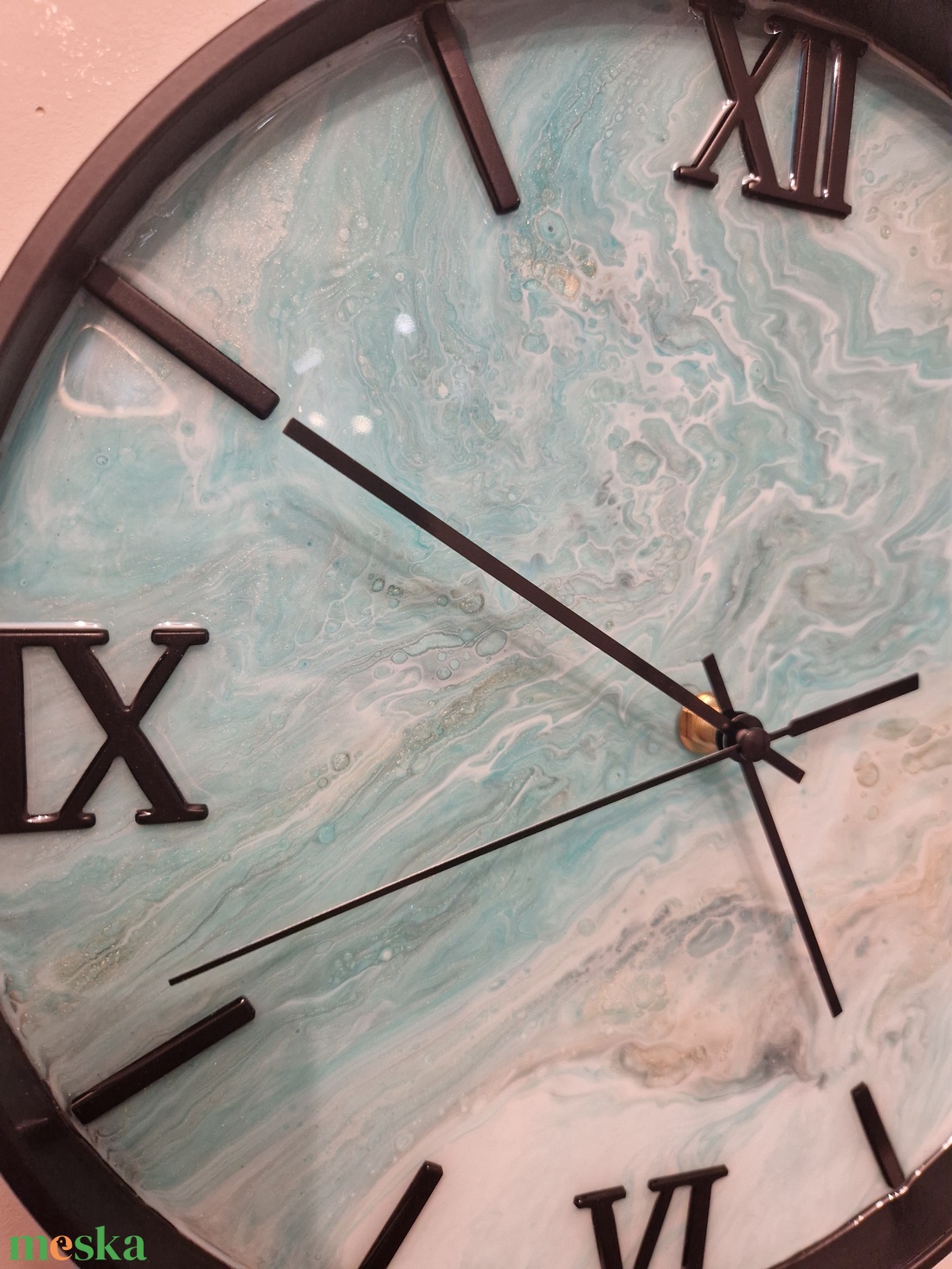 Epoxy óra fekete kerettel 30cm - otthon & életmód - dekoráció - fali és függő dekoráció - falióra & óra - Meska.hu