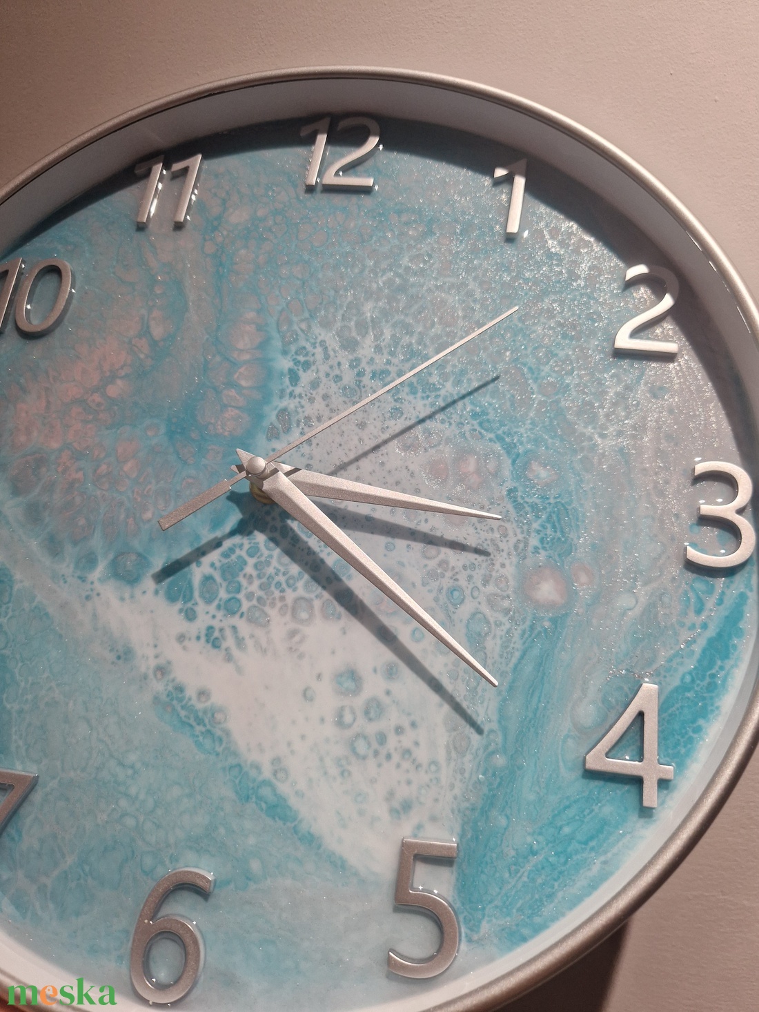 Epoxy óra ezüst kerettel 30cm - otthon & életmód - dekoráció - fali és függő dekoráció - falióra & óra - Meska.hu Epoxy óra ezüst kerettel 30cm - otthon & életmód - dekoráció - fali és függő dekoráció - falióra & óra - Meska.hu