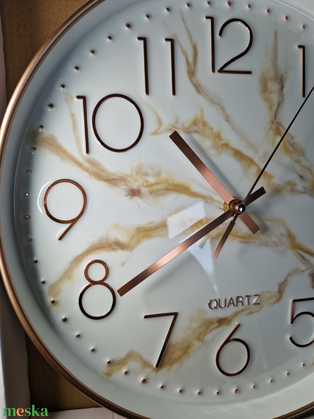 Rosegold epoxy óra kerettel - otthon & életmód - dekoráció - fali és függő dekoráció - falióra & óra - Meska.hu