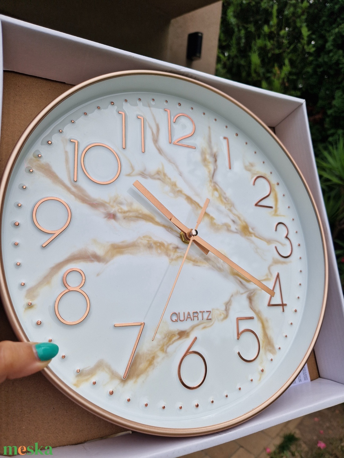 Rosegold epoxy óra kerettel - otthon & életmód - dekoráció - fali és függő dekoráció - falióra & óra - Meska.hu