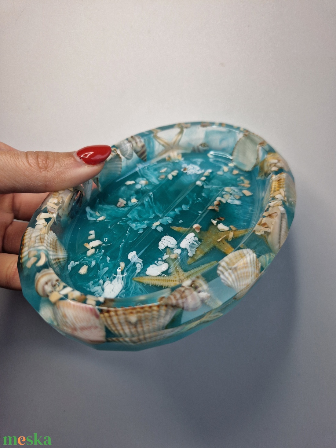 Kagylós tengerhatású szappantartó  - otthon & életmód - fürdőszoba - szappantartó - Meska.hu