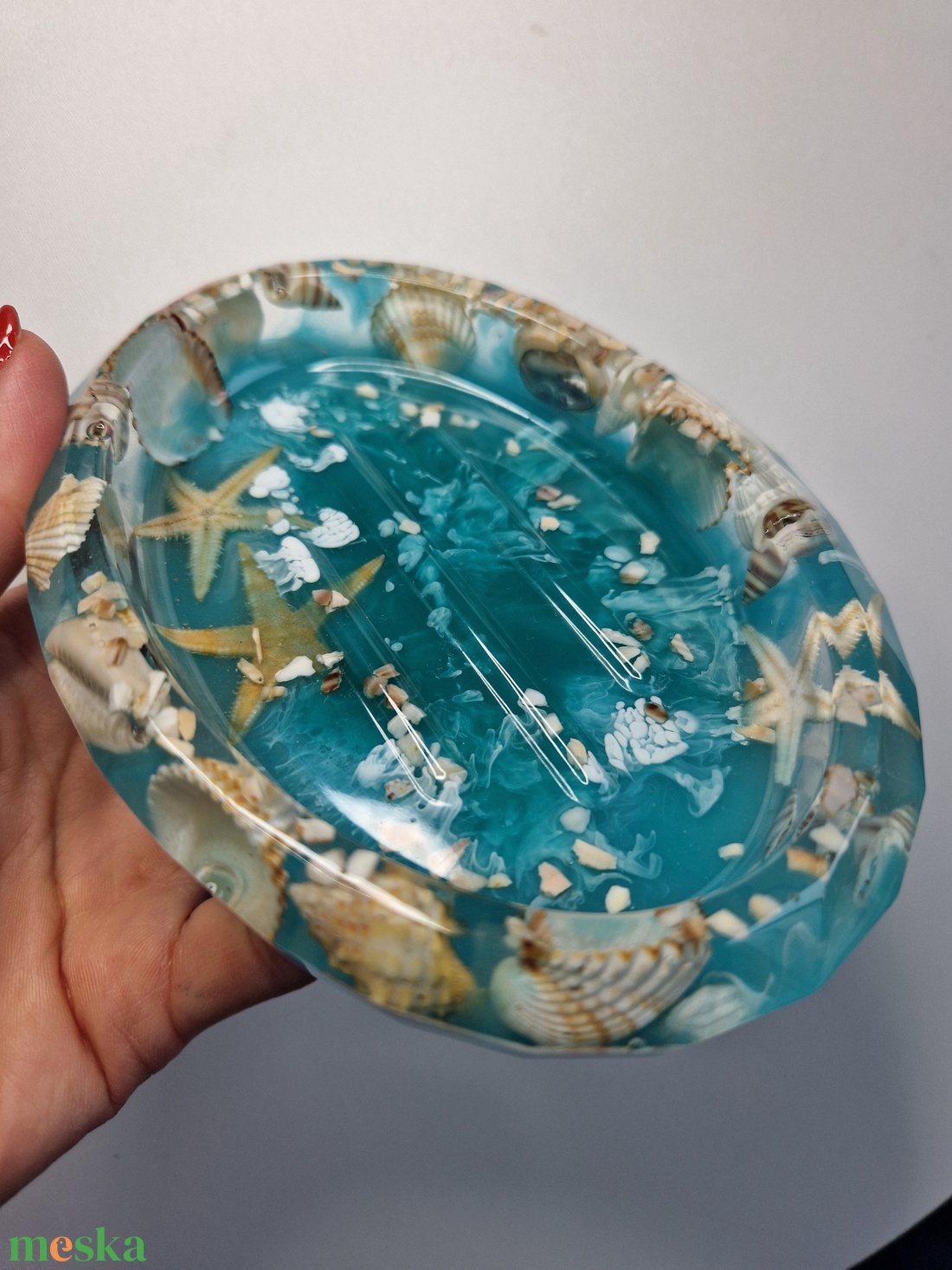 Kagylós tengerhatású szappantartó  - otthon & életmód - fürdőszoba - szappantartó - Meska.hu