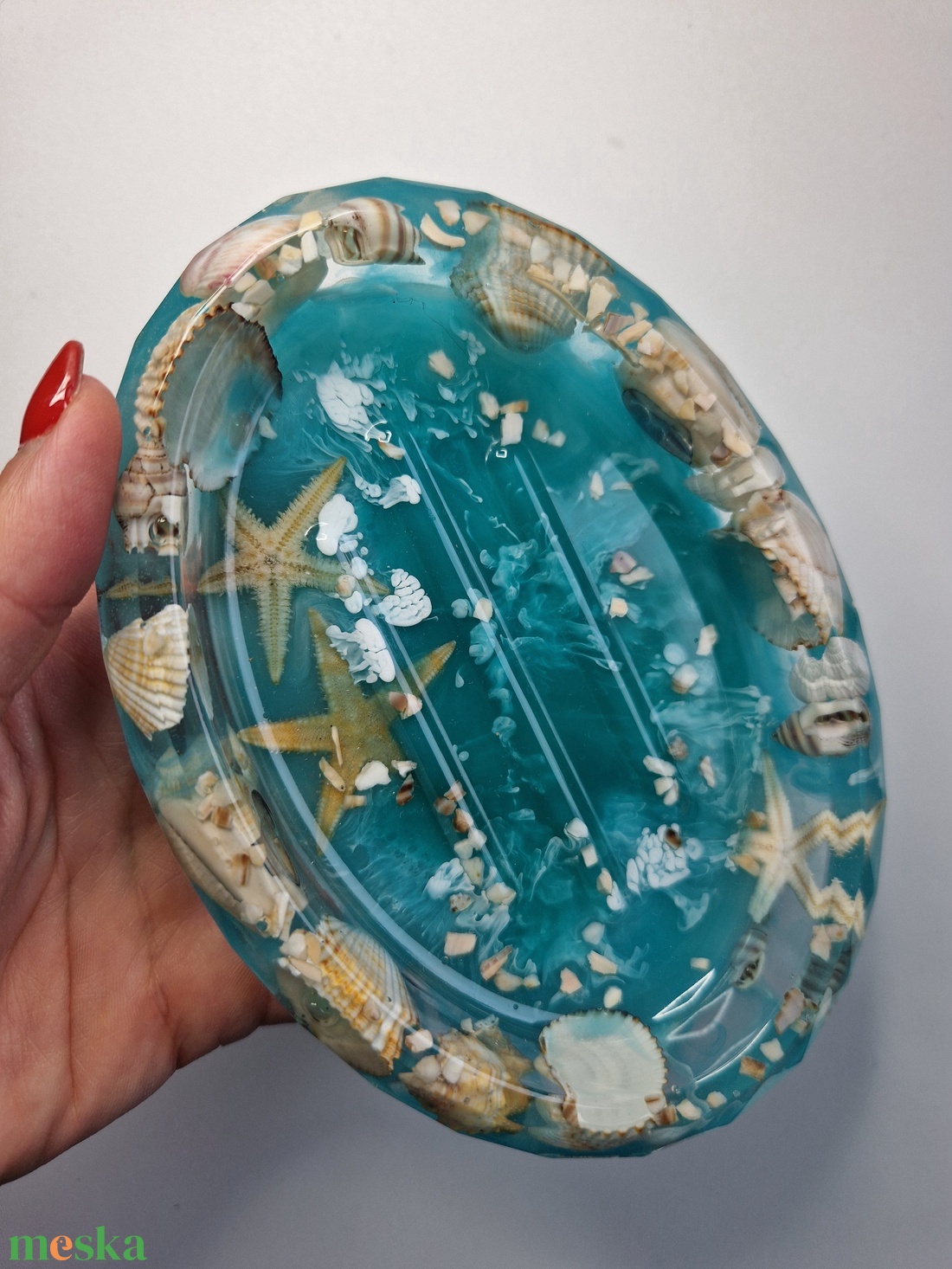 Kagylós tengerhatású szappantartó  - otthon & életmód - fürdőszoba - szappantartó - Meska.hu