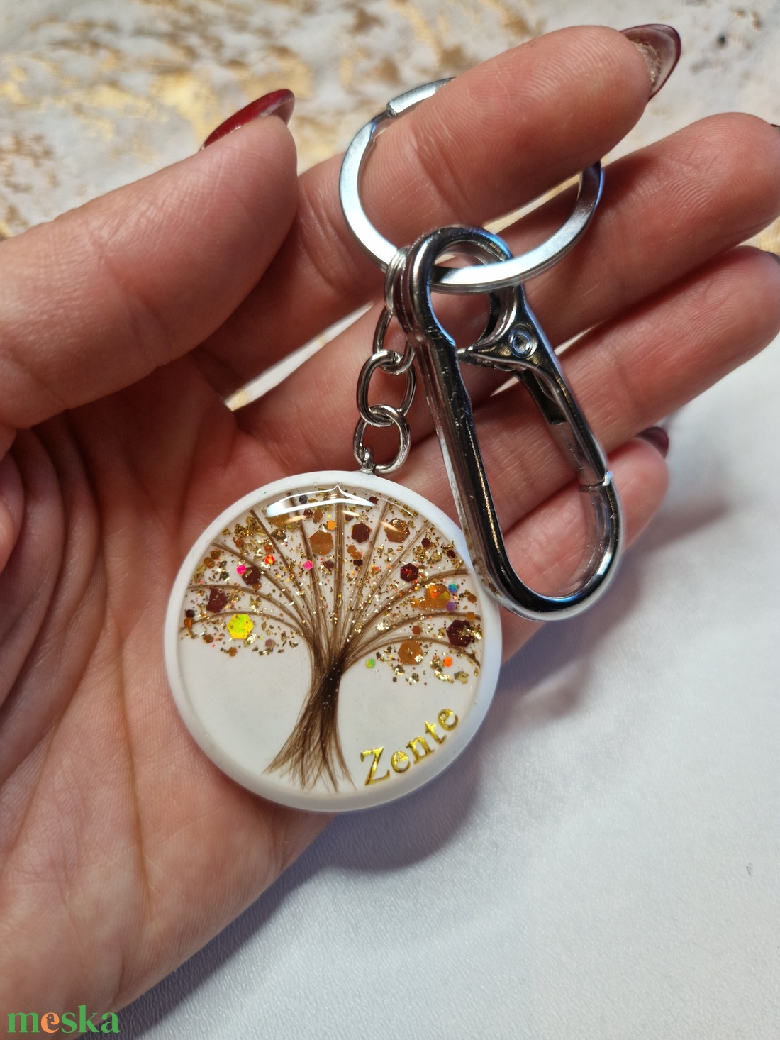 Hajtincses emlékőrző életfa kulcstartó  - ékszer - ékszerszett - Meska.hu