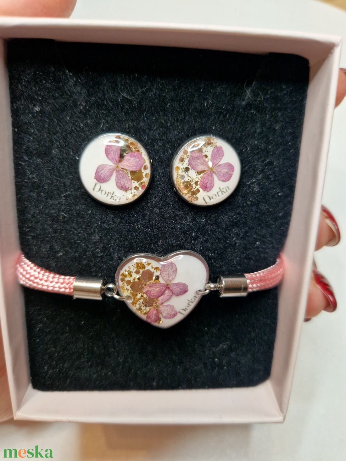 Virágos neves ékszer szett - ékszer - ékszerszett - Meska.hu
