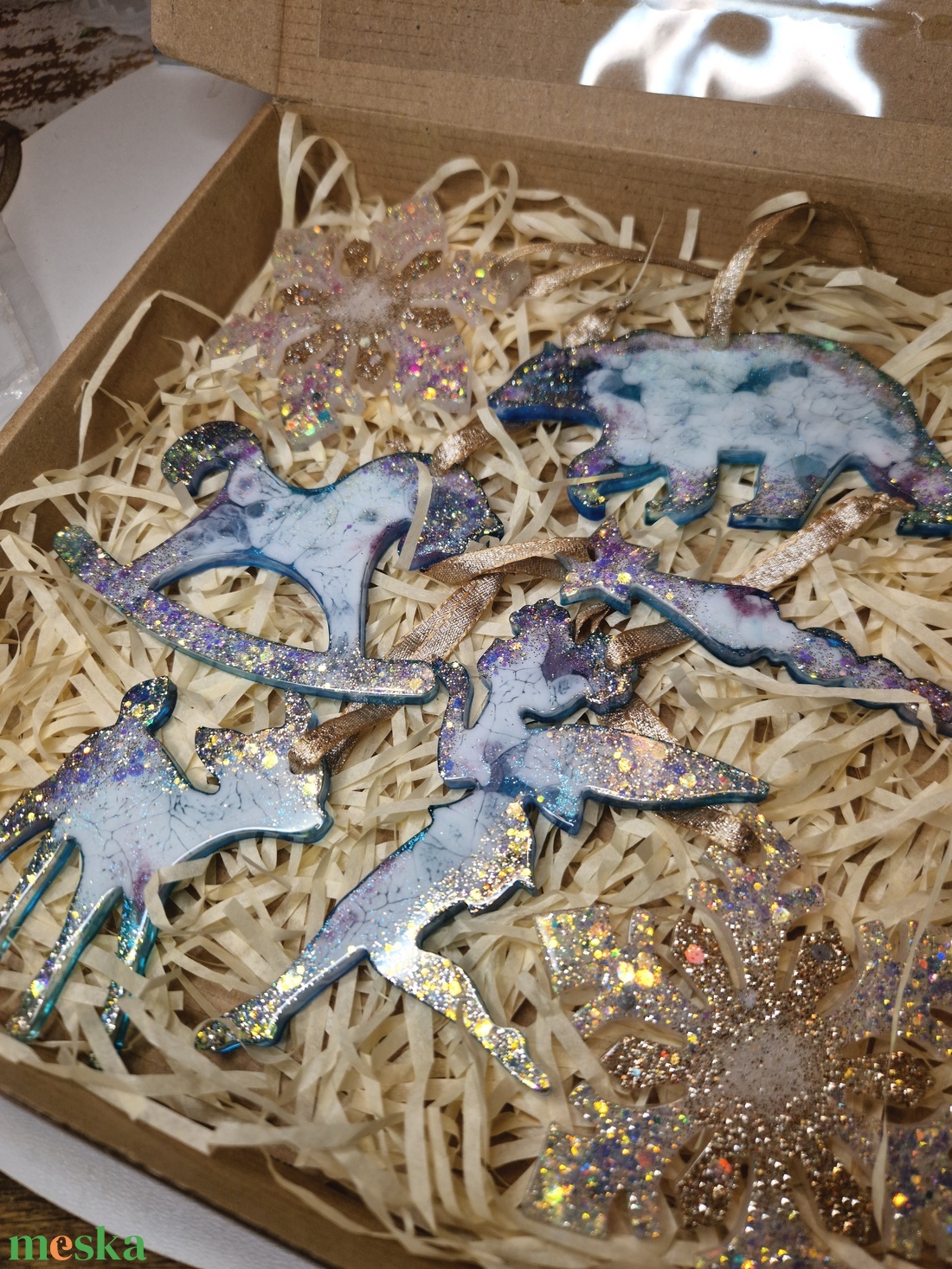 Mesés karácsonyfadísz szett 7db-os - karácsony - karácsonyi lakásdekoráció - karácsonyfadíszek - Meska.hu