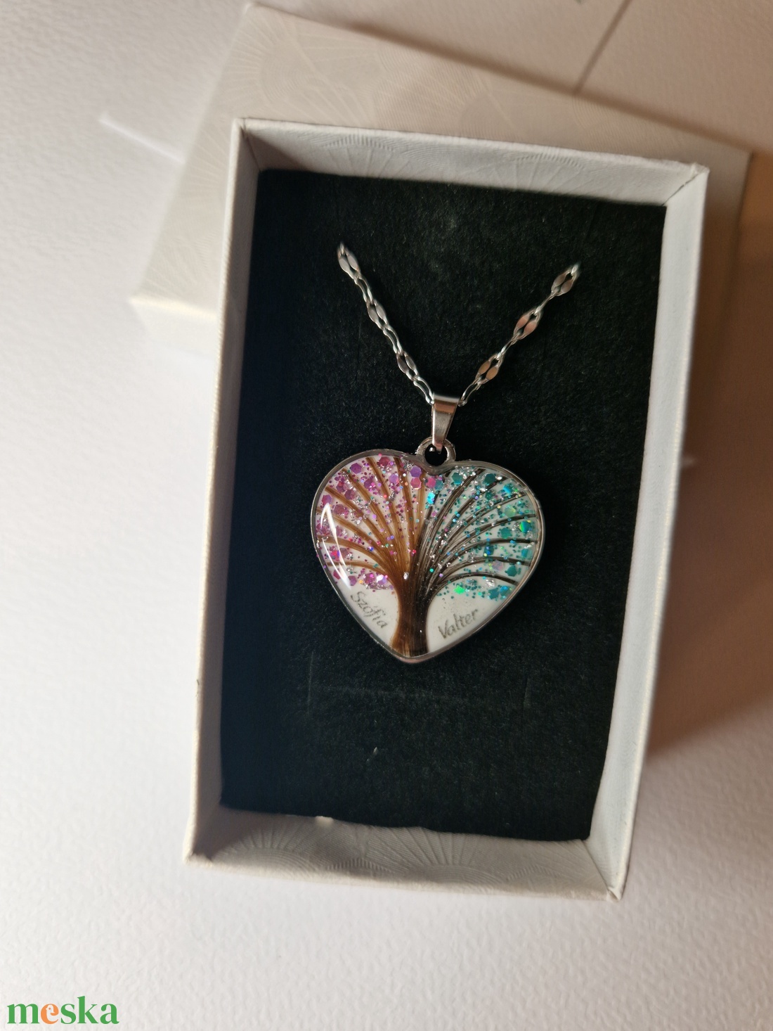 Hajtincses emlékőrző életfa nemesacél nyaklánc - ékszer - ékszerszett - Meska.hu