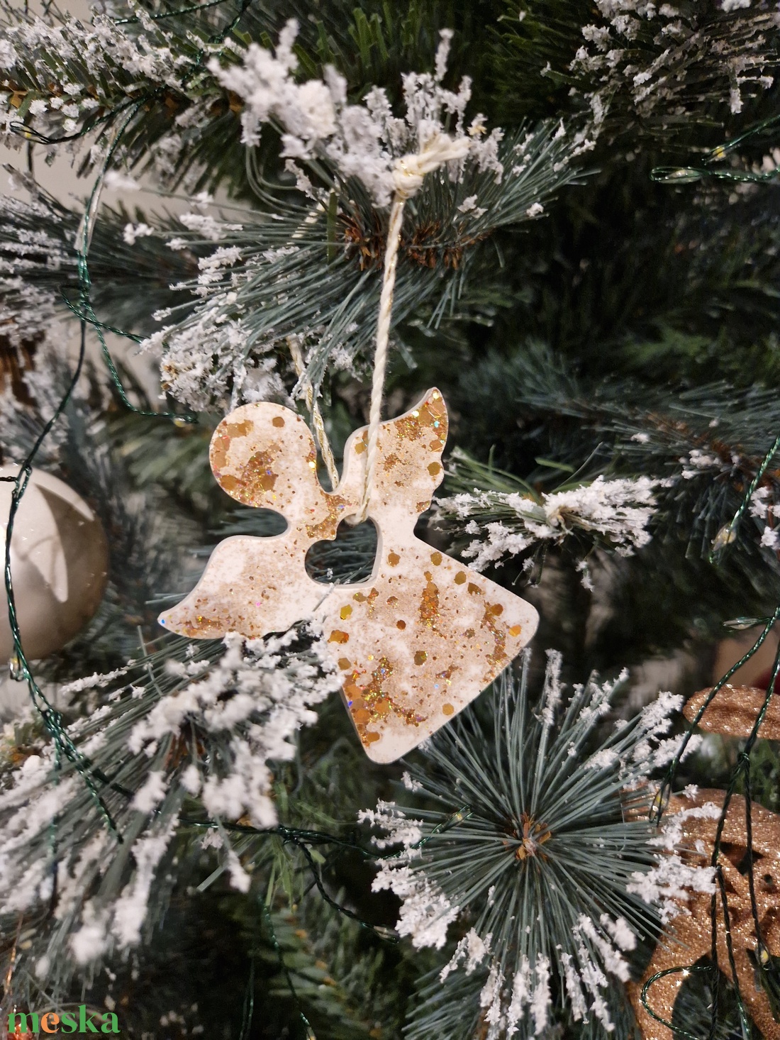 3db szív közepű angyal karácsonyfadísz  - karácsony - karácsonyi lakásdekoráció - karácsonyfadíszek - Meska.hu