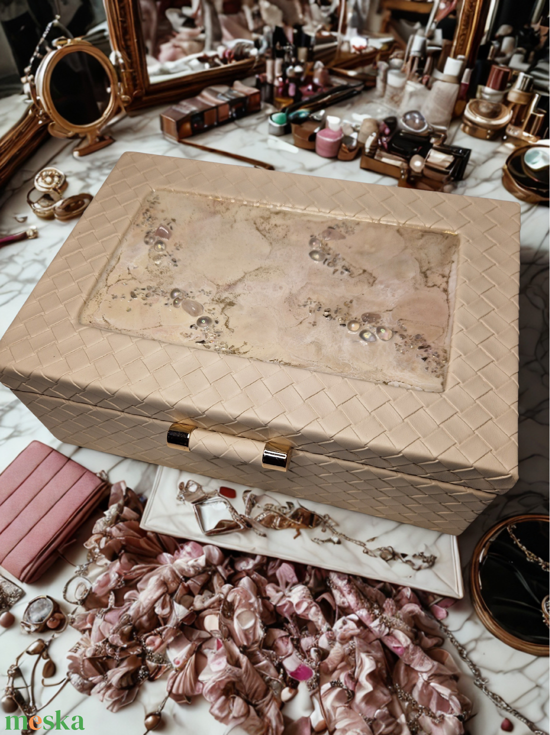 Ékszertartó doboz ásványokkal  - ékszer - ékszertartó - ékszerdoboz - Meska.hu