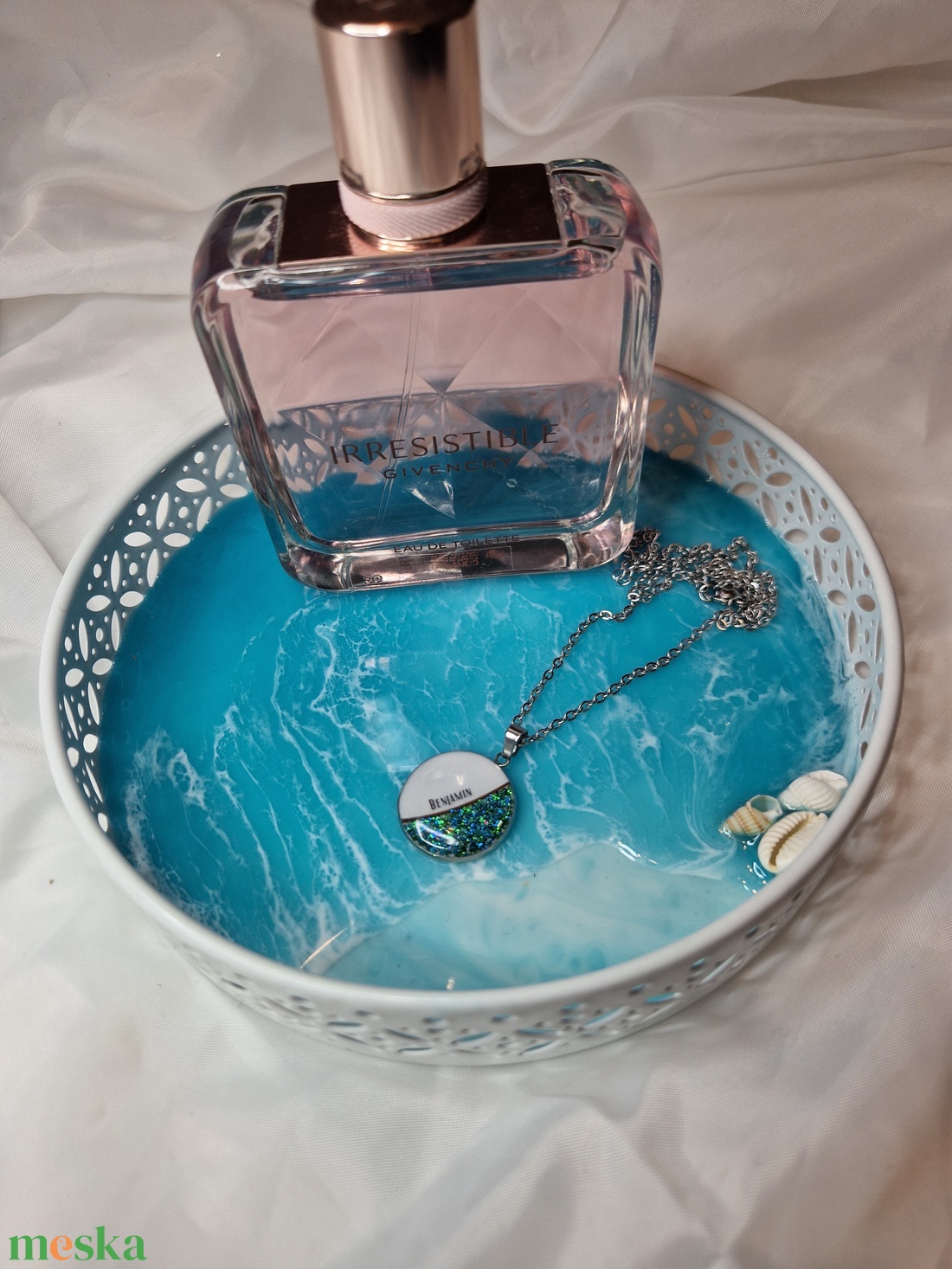 Tengerpart hatású tálca  - ékszer - ékszertartó - ékszerdoboz - Meska.hu