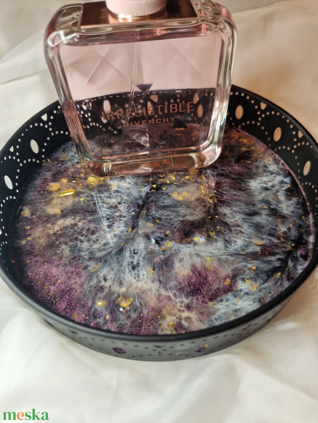 Galaxy hatású tálca  - ékszer - ékszertartó - ékszerdoboz - Meska.hu