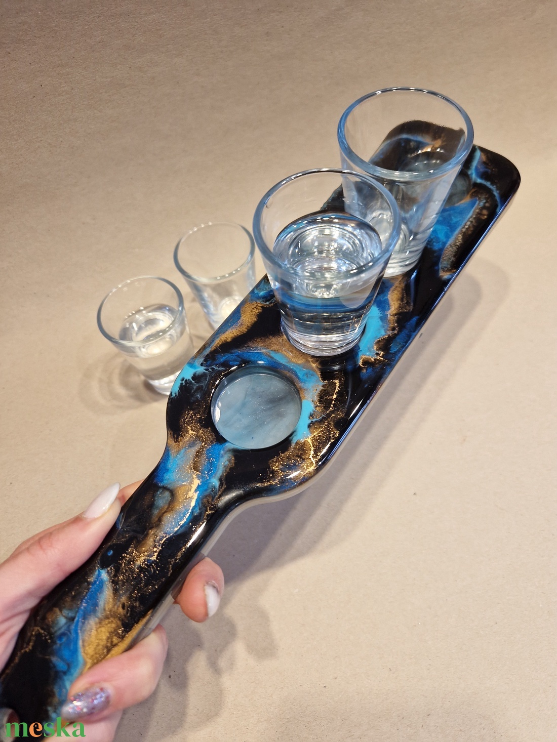 Feles pohár kínáló tálca - otthon & életmód - konyhafelszerelés, tálalás - tálalás - tálca - Meska.hu