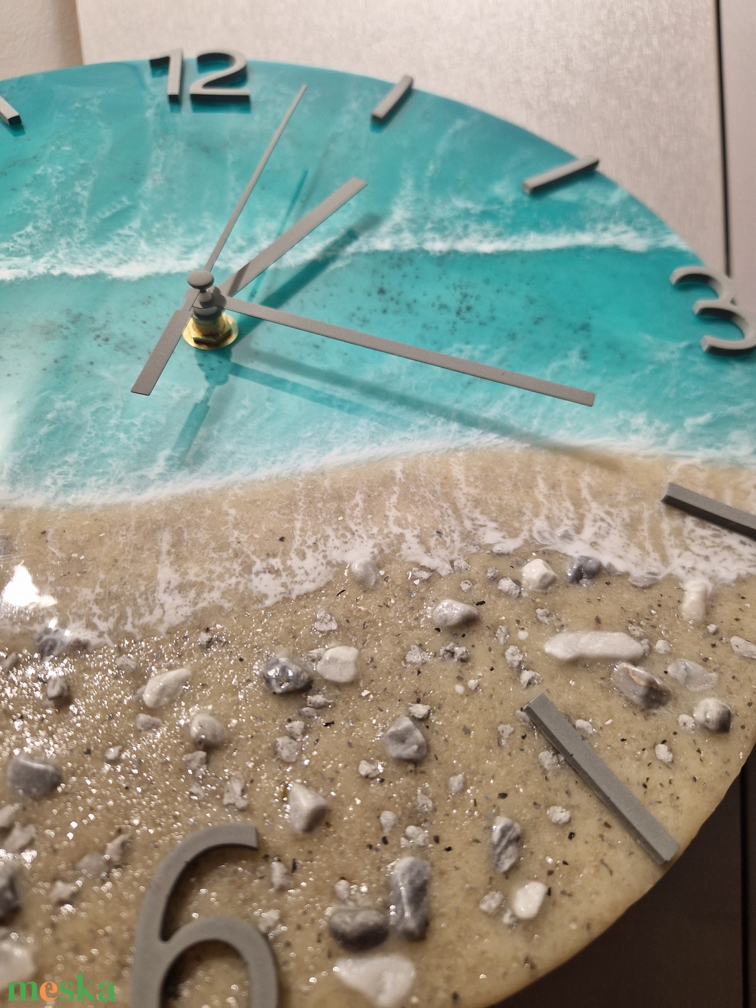 Epoxy tengerpart hatású falióra 30cm - otthon & életmód - dekoráció - fali és függő dekoráció - falióra & óra - Meska.hu