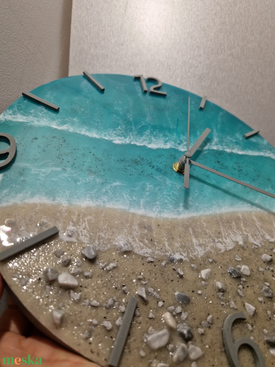 Epoxy tengerpart hatású falióra 30cm - otthon & életmód - dekoráció - fali és függő dekoráció - falióra & óra - Meska.hu