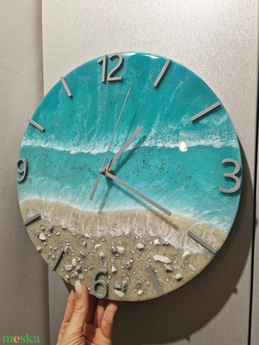 Epoxy tengerpart hatású falióra 30cm - otthon & életmód - dekoráció - fali és függő dekoráció - falióra & óra - Meska.hu