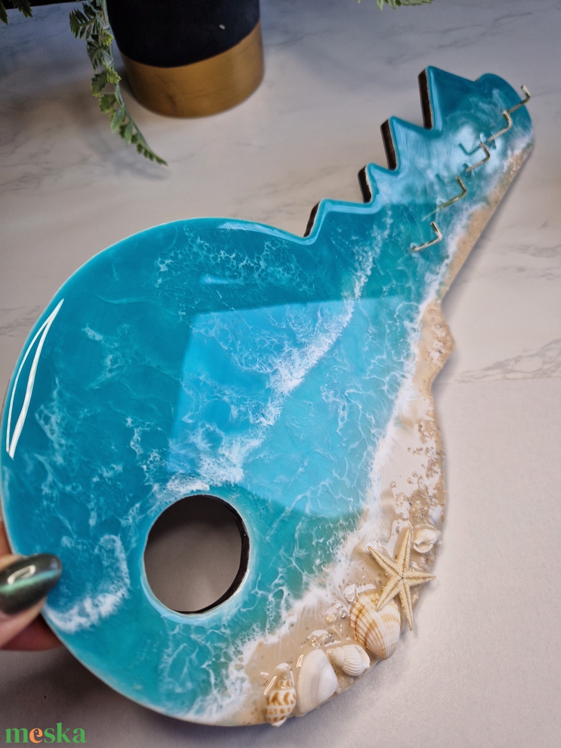 Kulcs alakú tengerpart hatású fali kulcstartó - otthon & életmód - dekoráció - fali és függő dekoráció - fali kulcstartó - Meska.hu