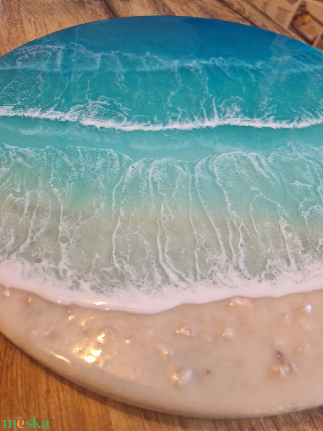 Epoxy tengerpart hatású falióra 30cm - otthon & életmód - dekoráció - fali és függő dekoráció - falióra & óra - Meska.hu
