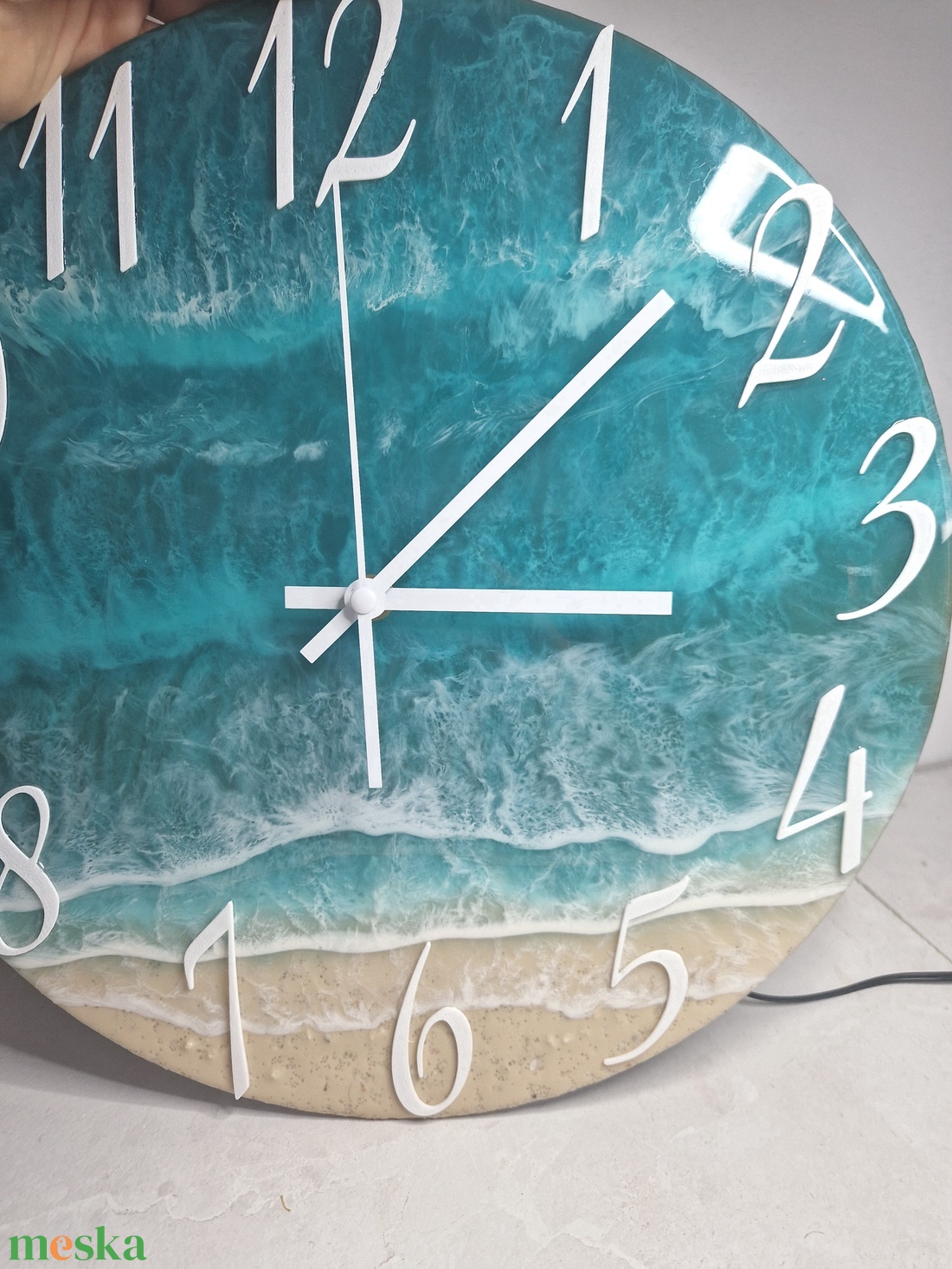 Epoxy tengerpart hatású falióra 34cm - otthon & életmód - dekoráció - fali és függő dekoráció - falióra & óra - Meska.hu