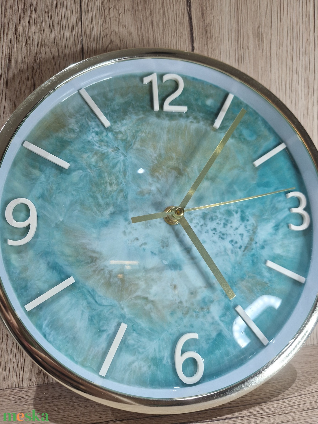 Epoxy óra arany kerettel 24cm - otthon & életmód - dekoráció - fali és függő dekoráció - falióra & óra - Meska.hu