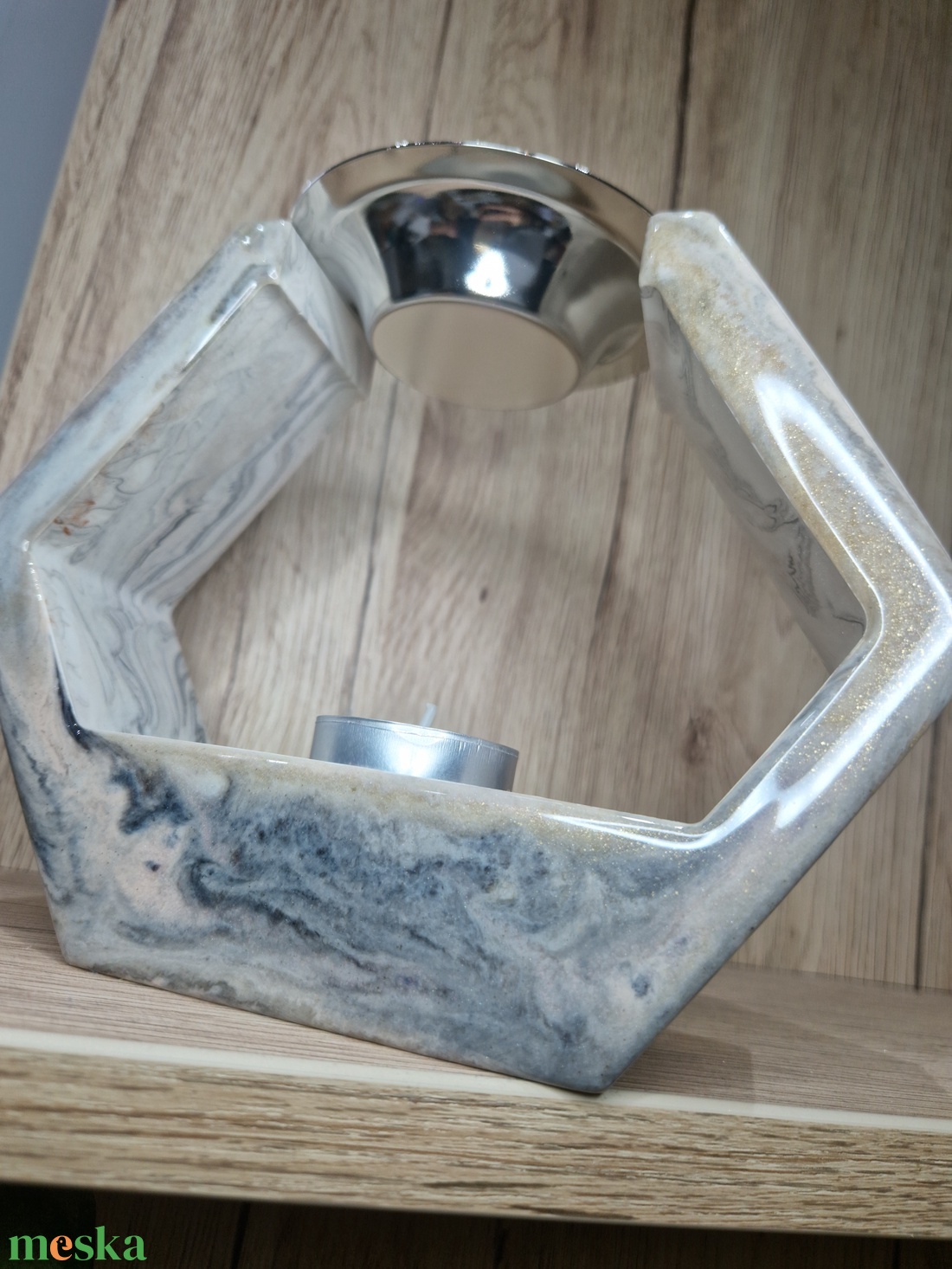 Márvány mintás jesmonite epoxy párologtató  - otthon & életmód - gyertya, illat, aroma - párologtató - Meska.hu