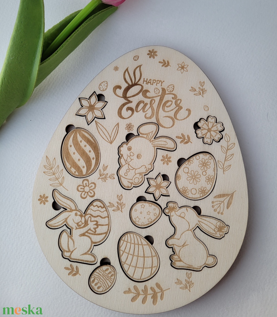 Lézervágott festhető, díszíthető húsvéti kirakó - játék & sport - puzzle - hagyományos puzzle - Meska.hu