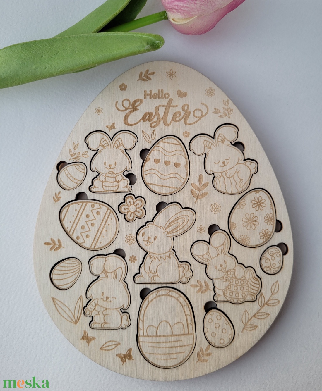 Lézervágott festhető, díszíthető húsvéti kirakó - játék & sport - puzzle - hagyományos puzzle - Meska.hu