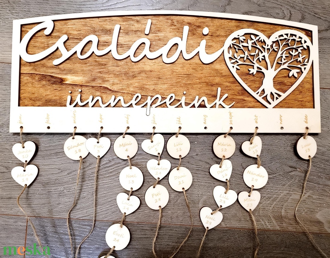 Családi kalendárium - otthon & életmód - dekoráció - fali és függő dekoráció - falinaptár & öröknaptár - Meska.hu
