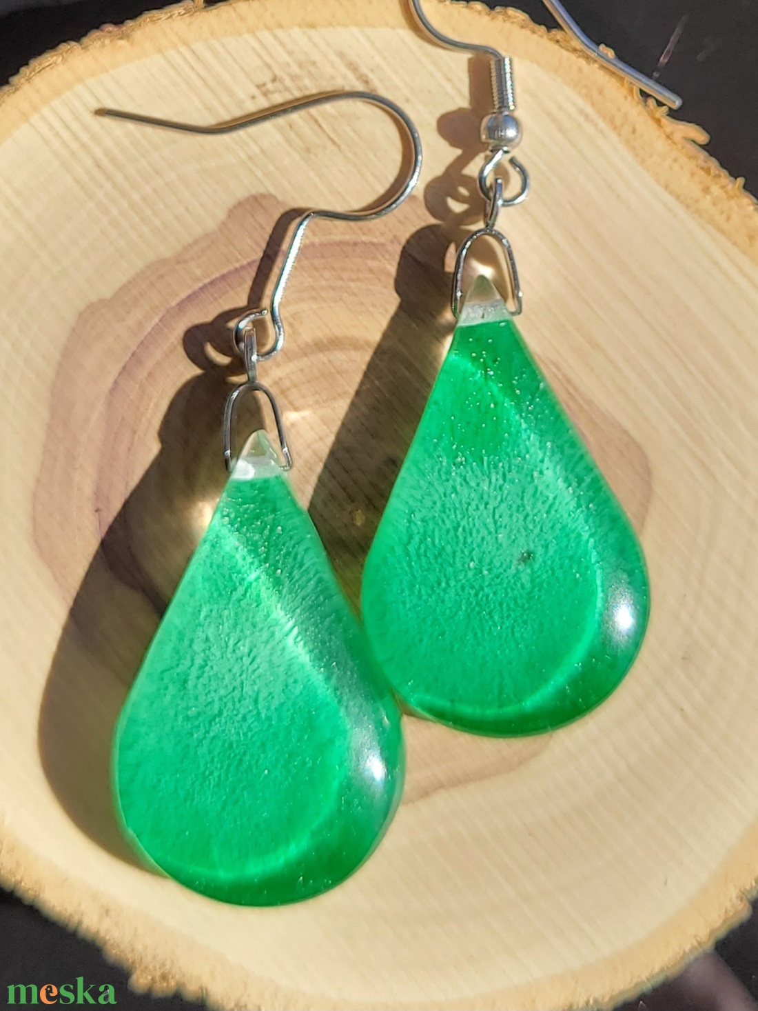 Epoxy fülbevaló - ékszer - fülbevaló - lógó fülbevaló - Meska.hu