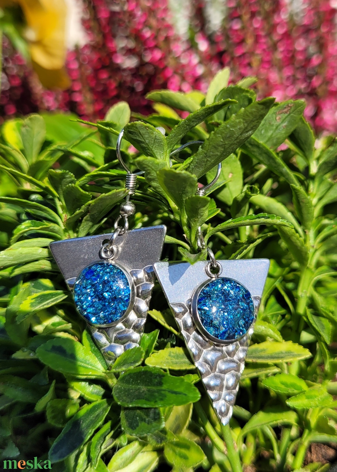 Epoxy fülbevaló - ékszer - fülbevaló - lógó fülbevaló - Meska.hu