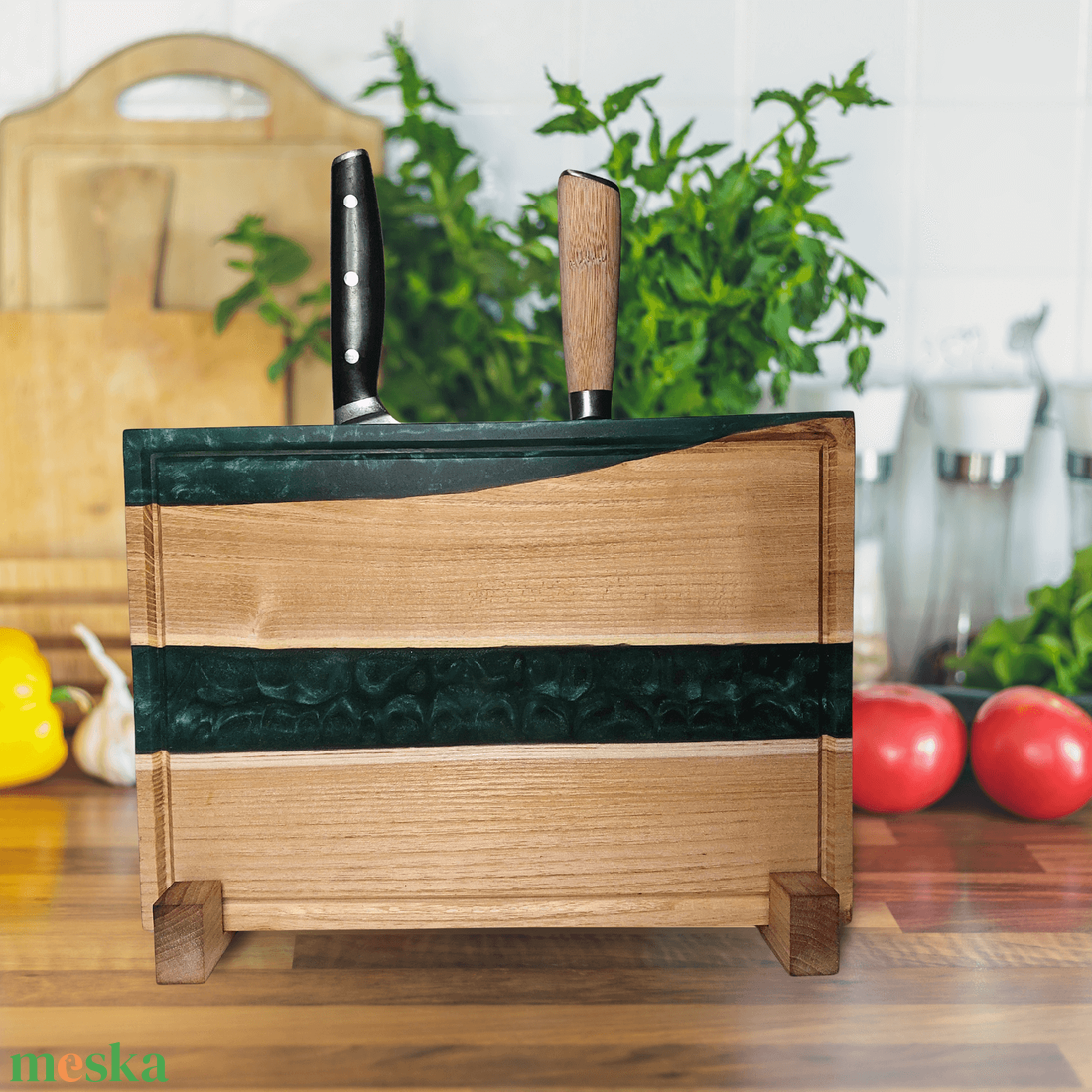 3 az 1-ben prémium vágódeszka, késtartó és tálaló egyben zöld - otthon & életmód - konyhafelszerelés, tálalás - sütés, főzés - vágódeszka - Meska.hu 3 az 1-ben prémium vágódeszka, késtartó és tálaló egyben zöld - otthon & életmód - konyhafelszerelés, tálalás - sütés, főzés - vágódeszka - Meska.hu