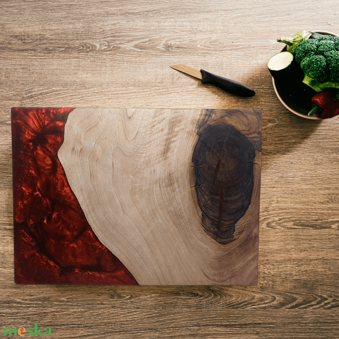 Prémium diófa Vágódeszka/kínáló tálca - piros - otthon & életmód - konyhafelszerelés, tálalás - sütés, főzés - vágódeszka - Meska.hu Prémium diófa Vágódeszka/kínáló tálca - piros - otthon & életmód - konyhafelszerelés, tálalás - sütés, főzés - vágódeszka - Meska.hu
