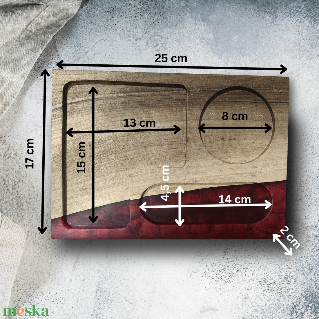 Diófa reggelizőtálca - piros - otthon & életmód - konyhafelszerelés, tálalás - tálalás - tálca - Meska.hu