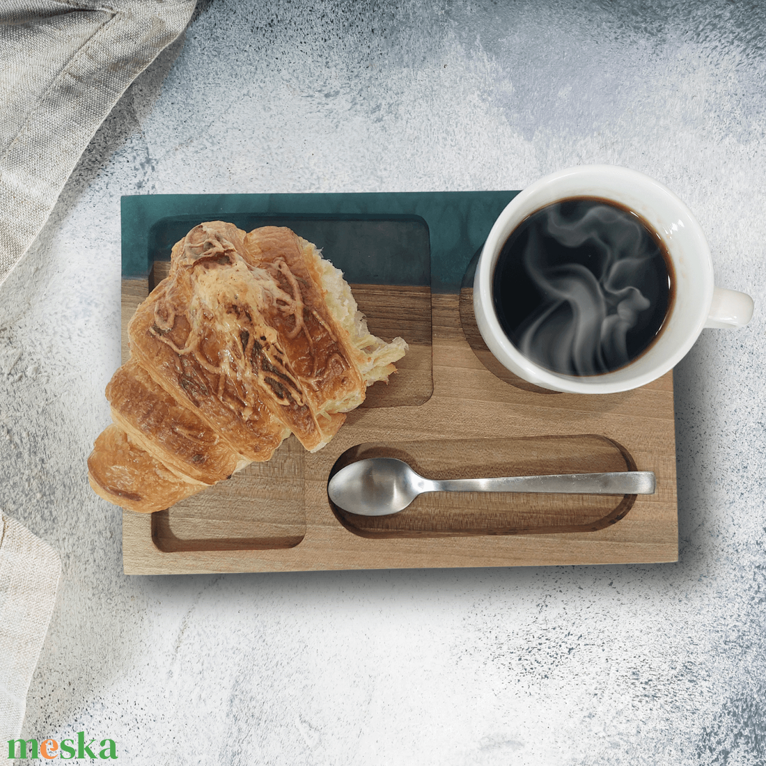 Diófa reggelizőtálca - zöld - otthon & életmód - konyhafelszerelés, tálalás - tálalás - tálca - Meska.hu