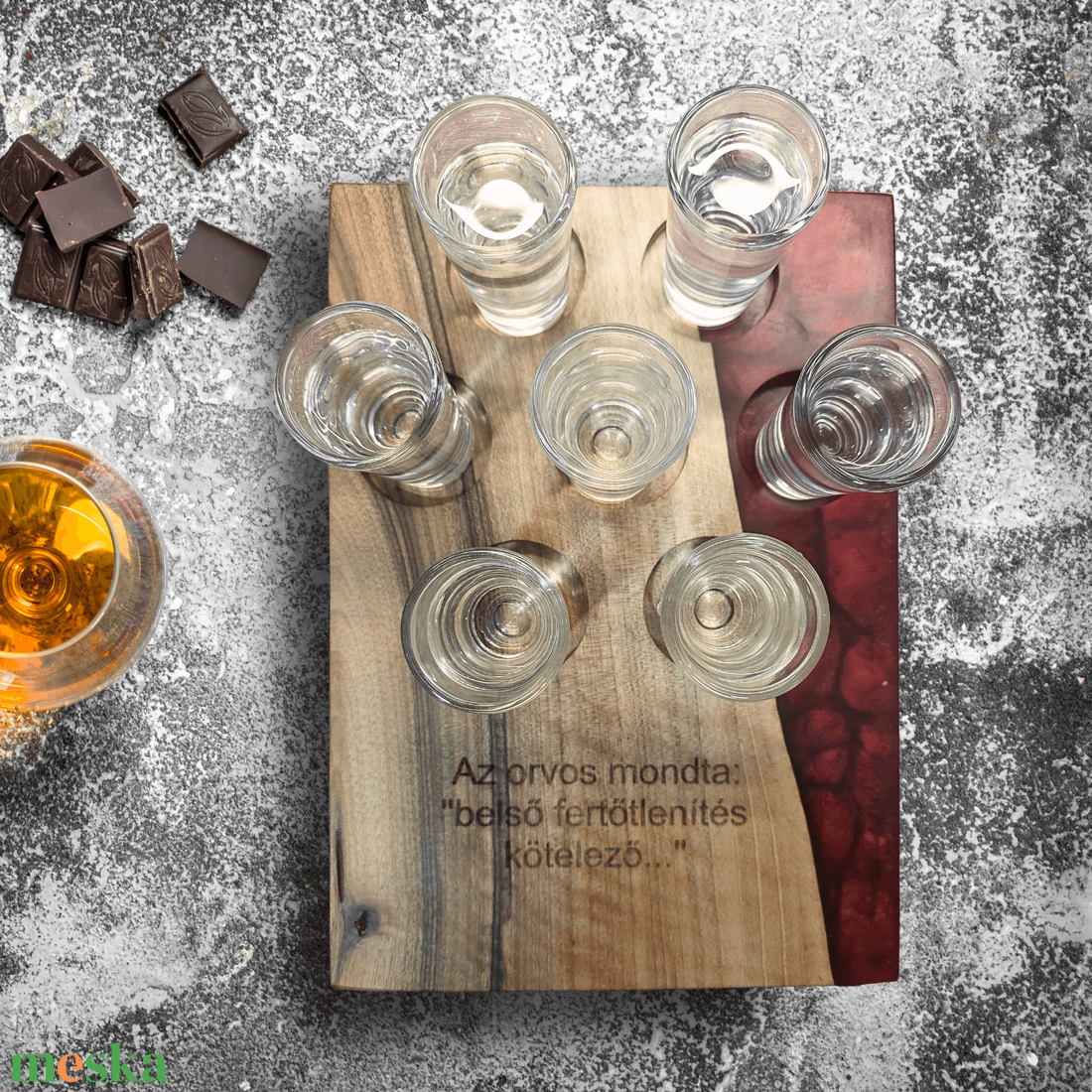 Diófa reggelizőtálca - piros - otthon & életmód - konyhafelszerelés, tálalás - tálalás - tálca - Meska.hu