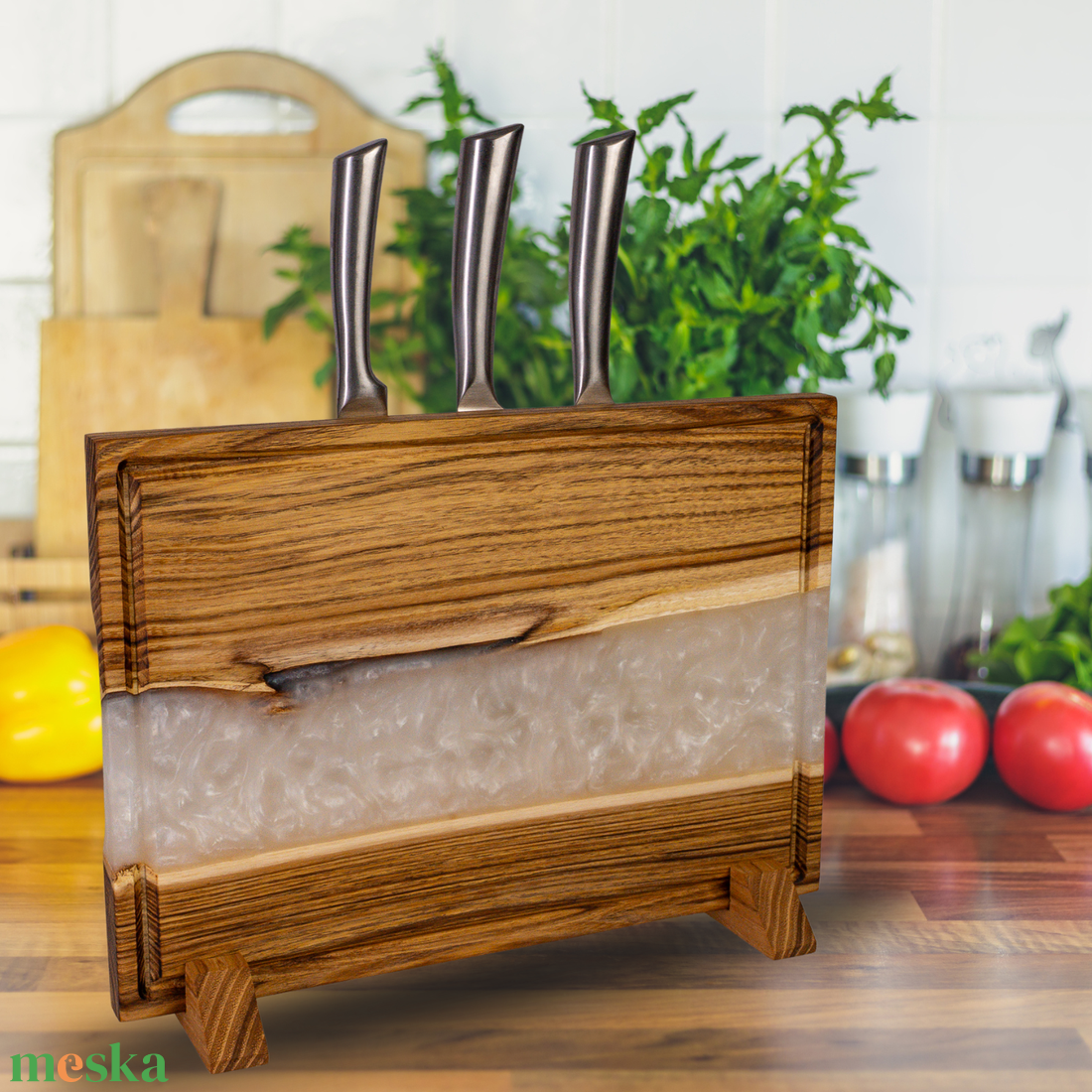 Akácfa vágódeszka - fehér - otthon & életmód - konyhafelszerelés, tálalás - sütés, főzés - vágódeszka - Meska.hu