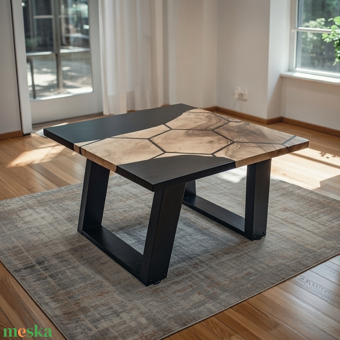 Diófa és epoxi dohányzóasztal - otthon & életmód - bútor - asztal - Meska.hu