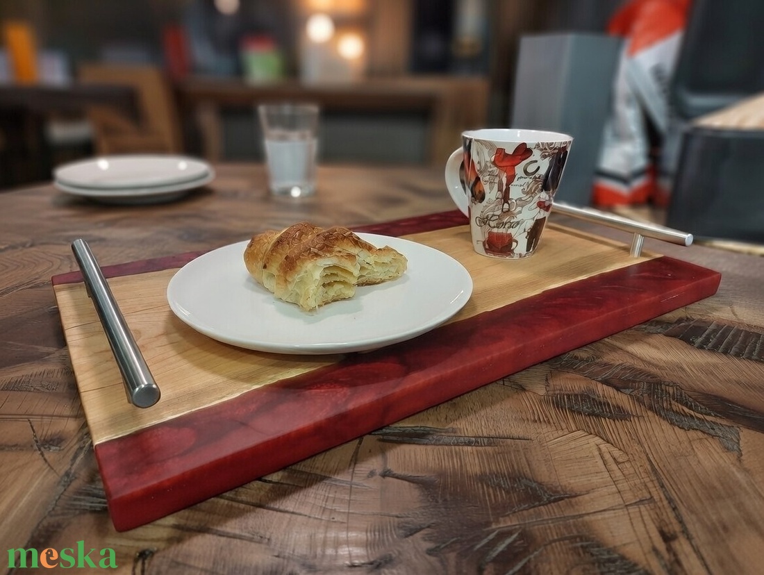 Cseresznyefa  tálaló - piros - otthon & életmód - konyhafelszerelés, tálalás - sütés, főzés - vágódeszka - Meska.hu