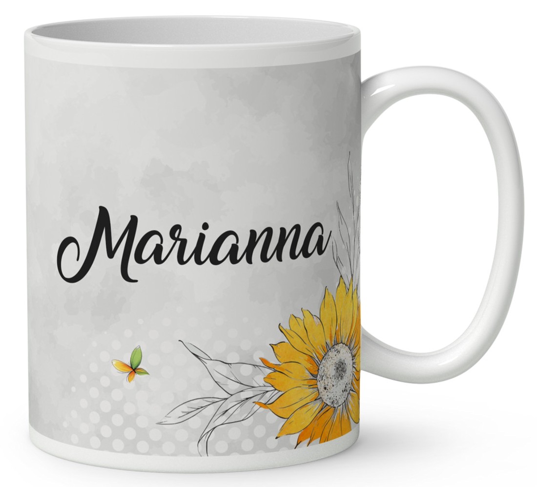 Névvel kérhető - Huncut Napraforgós tündérlány mintás bögre - otthon & életmód - konyhafelszerelés, tálalás - tálalás - bögre & csésze - Meska.hu