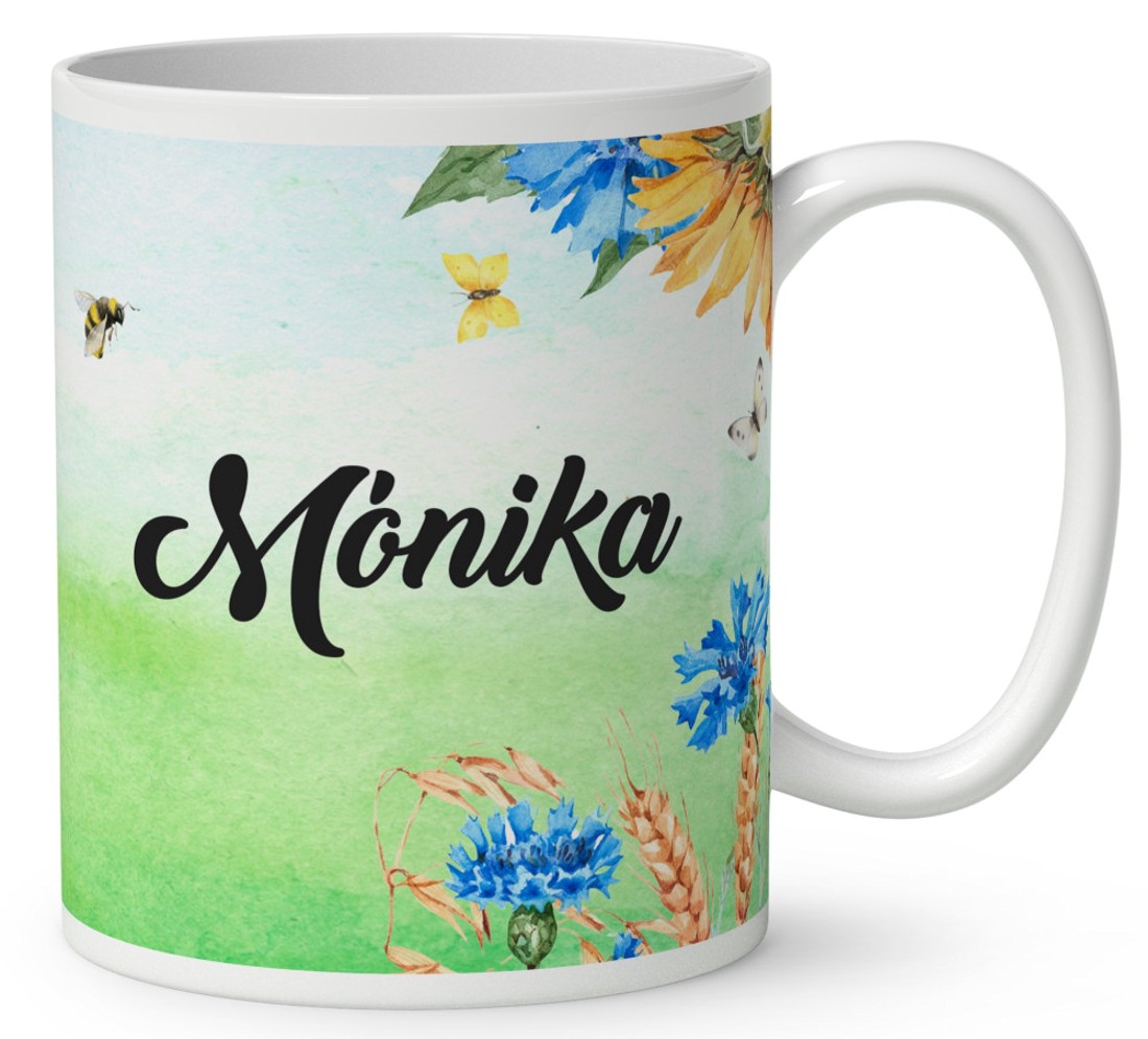 Névvel kérhető - Ülő napraforgós manó mintás bögre - otthon & életmód - konyhafelszerelés, tálalás - tálalás - bögre & csésze - Meska.hu