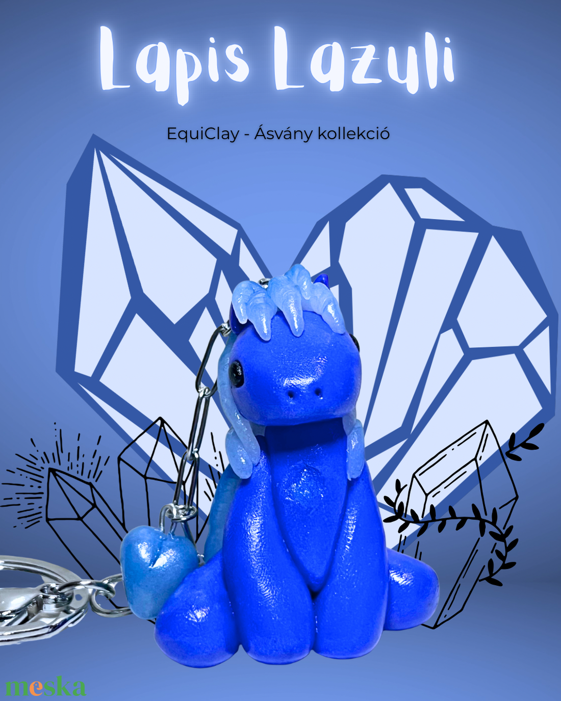 Ásvány kollekció - Lapis Lazuli lovacska - táska & tok - kulcstartó & táskadísz - kulcstartó - Meska.hu