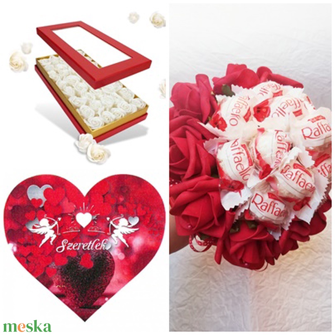 Red and White szett + AJÁNDÉK Ámor nyila fatáblával - szappanvirág doboz és bonbon édesség csokor - otthon & életmód - dekoráció - virágdísz és tartó - virágbox, virágdoboz - Meska.hu Red and White szett + AJÁNDÉK Ámor nyila fatáblával - szappanvirág doboz és bonbon édesség csokor - otthon & életmód - dekoráció - virágdísz és tartó - virágbox, virágdoboz - Meska.hu