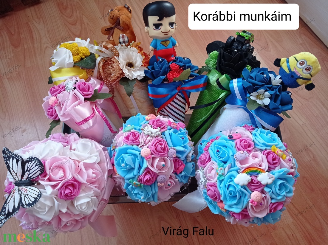 Focilabdás habrózsa csokor - otthon & életmód - dekoráció - virágdísz és tartó - csokor & virágdísz - Meska.hu