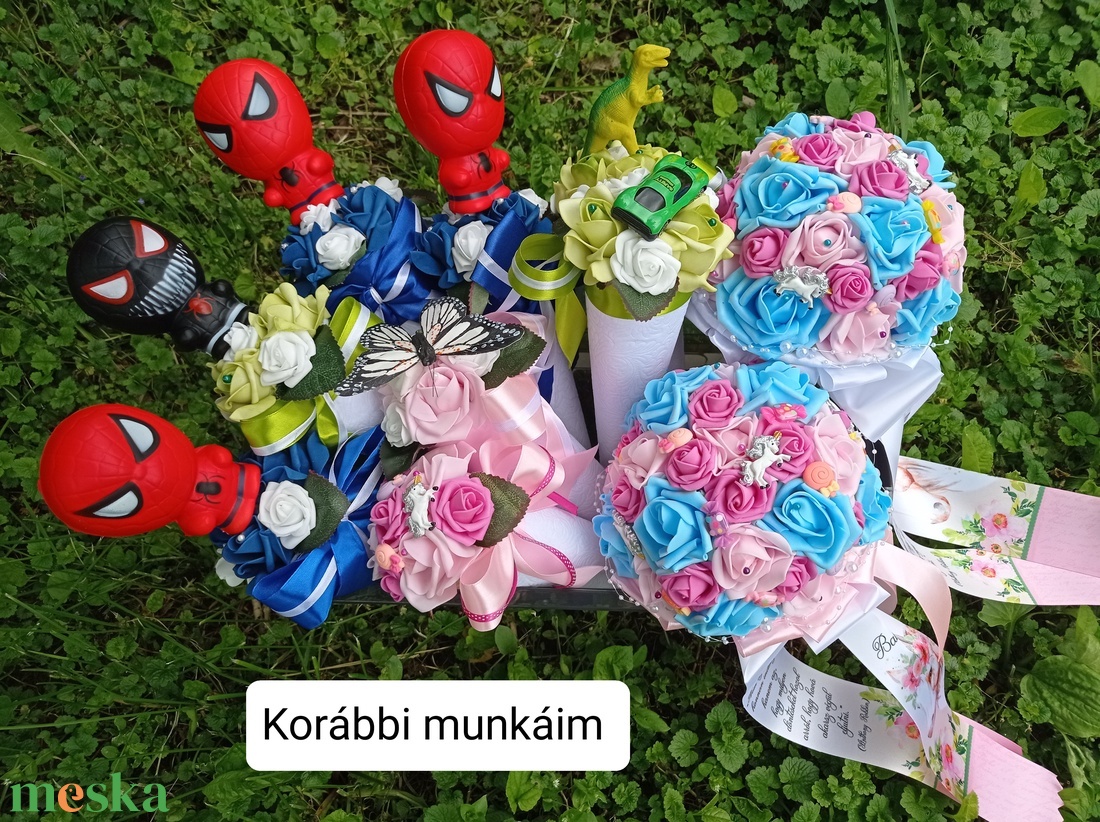 Focilabdás habrózsa csokor - otthon & életmód - dekoráció - virágdísz és tartó - csokor & virágdísz - Meska.hu