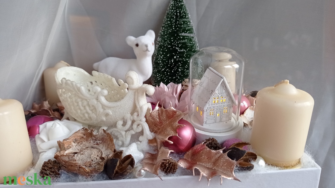 Adventi asztaldísz box led házikóval - púder/rózsaszín/fehér - karácsony - adventi díszek - adventi asztaldísz - Meska.hu Adventi asztaldísz box led házikóval - púder/rózsaszín/fehér - karácsony - adventi díszek - adventi asztaldísz - Meska.hu