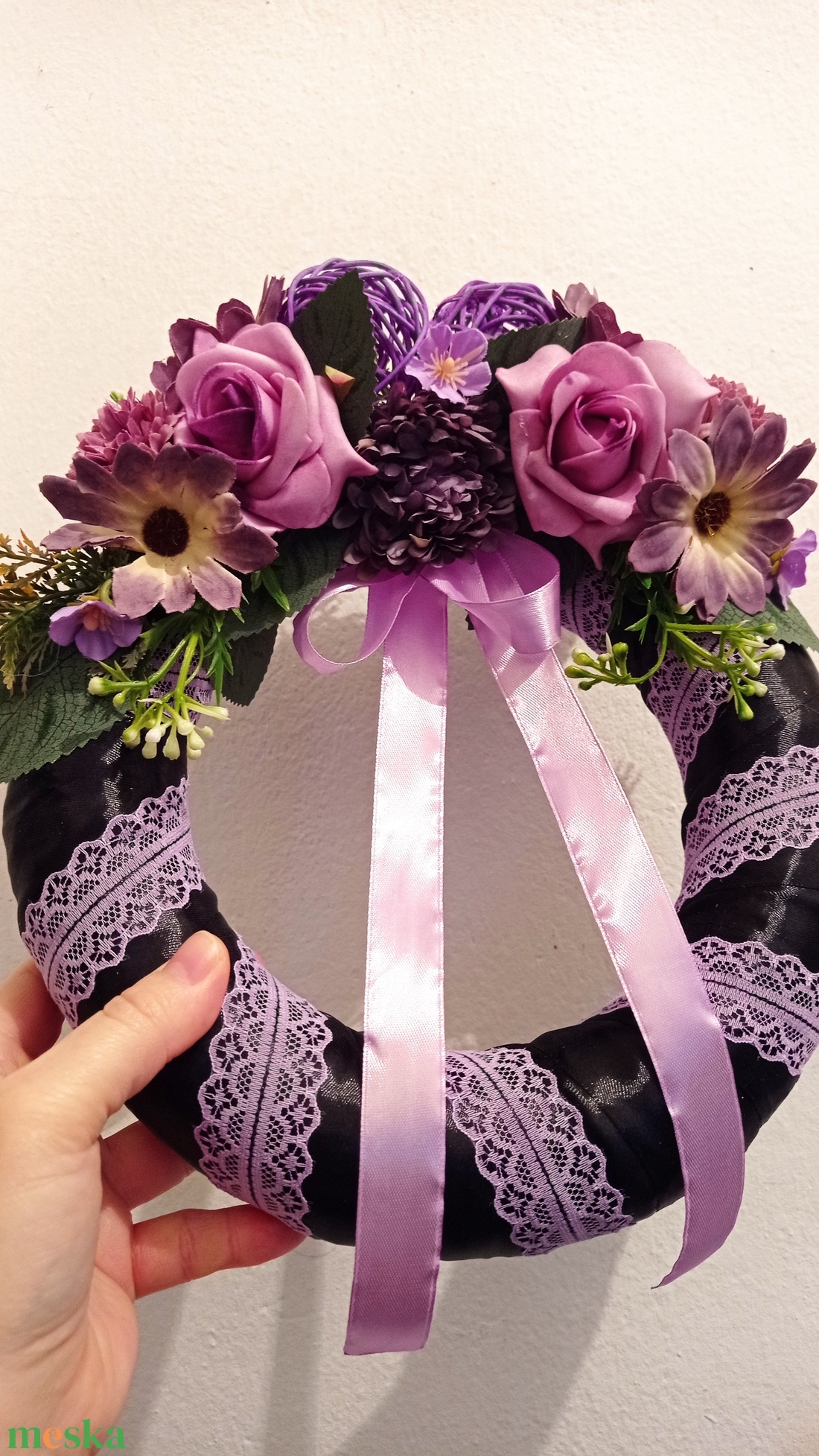 Selyemvirágos koszorú 25 cm - lila - otthon & életmód - vallás - temetkezési tárgy - Meska.hu Selyemvirágos koszorú 25 cm - lila - otthon & életmód - vallás - temetkezési tárgy - Meska.hu