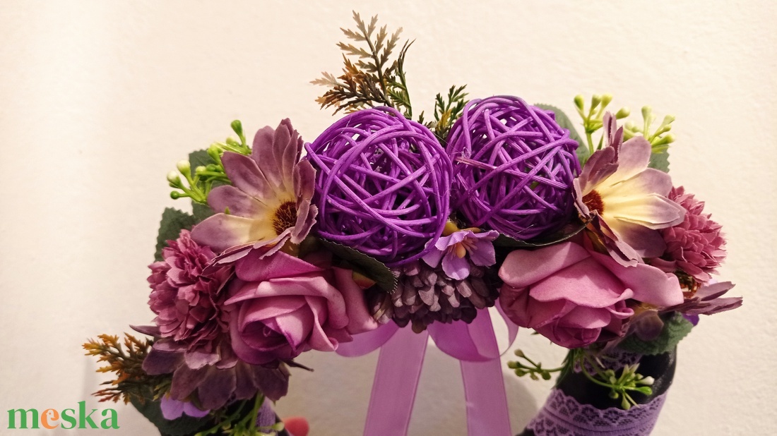 Selyemvirágos koszorú 25 cm - lila - otthon & életmód - vallás - temetkezési tárgy - Meska.hu Selyemvirágos koszorú 25 cm - lila - otthon & életmód - vallás - temetkezési tárgy - Meska.hu
