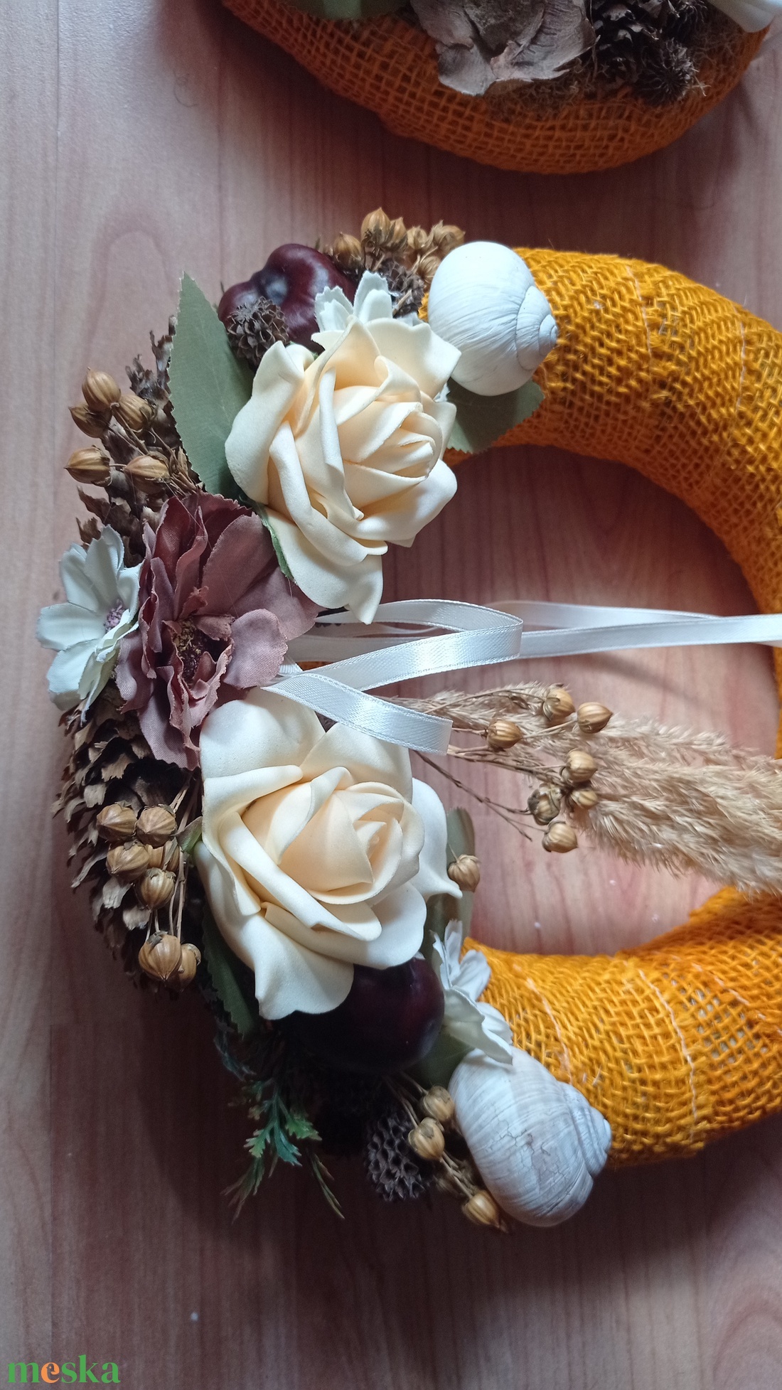 Mindenszenteki koszorú 25 cm - narancs - otthon & életmód - vallás - temetkezési tárgy - sírkoszorú, kegyeleti koszorú - Meska.hu