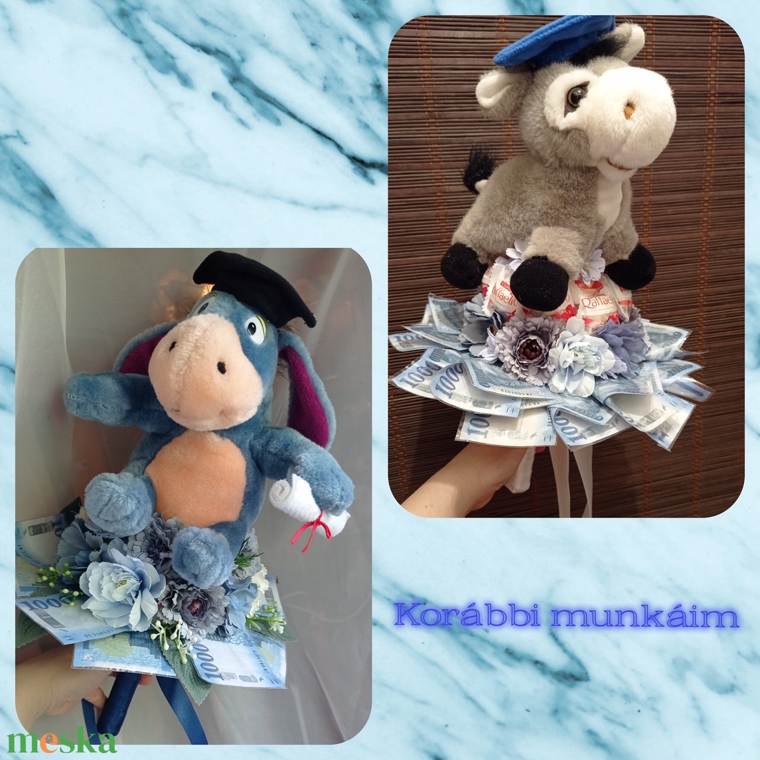 Ballagási vagy szülinapi selyemvirág pénzes csokor 1000 Ft címlet - otthon & életmód - virágdekoráció - virágok - virágcsokor - Meska.hu