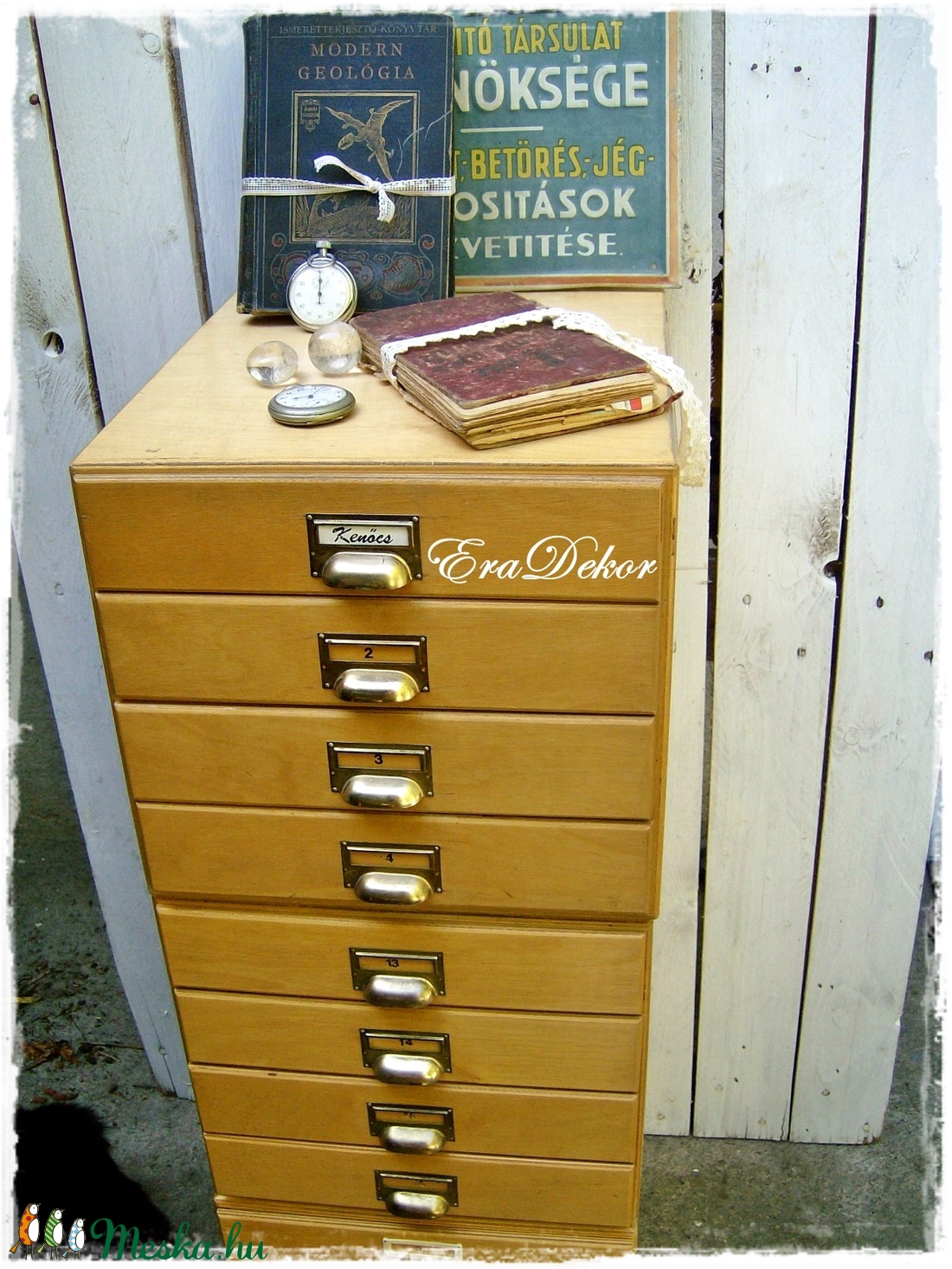 Vintage irattartó, fiókos szekrény - otthon & lakás - bútor - komód - Meska.hu
